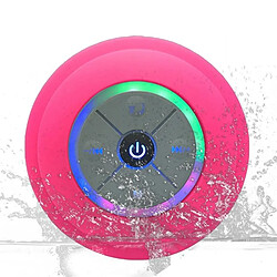 Yonis Enceinte Bluetooth Étanche LED Radio FM Mini Enceinte Bluetooth Waterproof Mini Avec Lumière LED Radio FM Subwoofer Carte TF Ventouse Rose YONIS