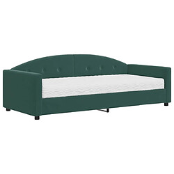 Maison Chic Lit de jour avec matelas, Lit de repos Lit d'invité pour Salon Chambre,Canapé-lit vert foncé 90x200 cm velours -MN10440