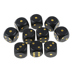 10 pièces en bois dés d6 pointillés pour d u0026 d trpg mtg jeu de société jouet noir