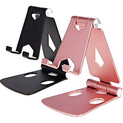 Lot de 2 supports de téléphone portable pour bureau réglable en hauteur en aluminium robuste pour iPhone, iPad, téléphone portable, tous les smartphones Android, bureau 