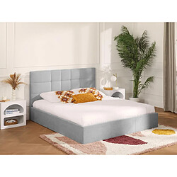 Lit coffre 180 x 200 cm - Tissu - Gris + Matelas - ELIAVA de Pascal Morabito 