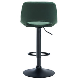 Avis Decoshop26 Tabourets de bar chaises haute x2 avec repose-pieds en velours vert piètement métallique noir 10_0004081