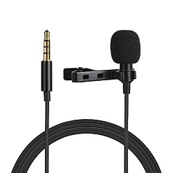 Wewoo Microphone d'enregistrement à condensateur filaire Jack Lavalier de 1,5 m à 3,5 mm