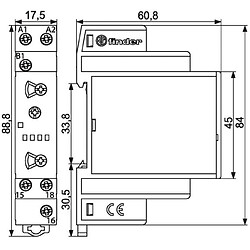 Finder - Relais temporisé multi-fonctions et multi-tension Série 80 1 module 16A