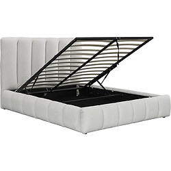 palozi home Lit bouclette avec coffre Annie - 140 x 190 cm - Blanc