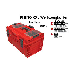 Avis Toolbrothers RHINO XXL Mallette à outils ULTRA Comfort+ Hauteur L Custom Organisateur modulaire 585 x 385 x 320 mm 38 l