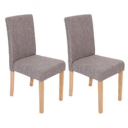 Decoshop26 Lot de 2 chaises de salle à manger en tissu gris pieds clairs CDS04018 