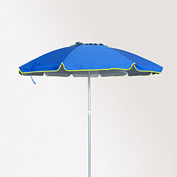 Beachline Parasol de plage 240 cm aluminium anti-vent protection uv Roma, Couleur: Bleu