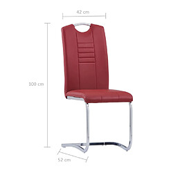 vidaXL Chaises à manger cantilever lot de 4 rouge similicuir pas cher