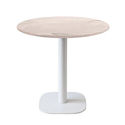 Restootab Table Ø70cm - modèle Round pied blanc chêne bosco