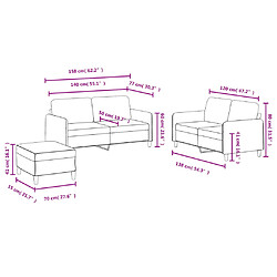 vidaXL Ensemble de canapés 3 pcs jaune velours pas cher