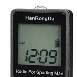 Acheter Universal Radio Hanrongda Radio FM/AM Récepteur radio portable Écran LCD Bouton de verrouillage Poche radio avec casque Podomètre sport