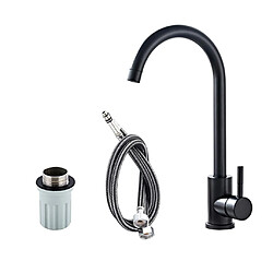 Acheter Robinet d'évier de cuisine Staninless noir 1 trou et poignée, tête pivotante 9.52mm