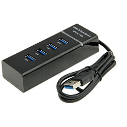 Wewoo Hub USB 3.0 noir 4 Ports USB 3.0 HUB, Super Vitesse 5 Gbps, Plug and Play, avec indicateur de puissance LED, BYL-P104 