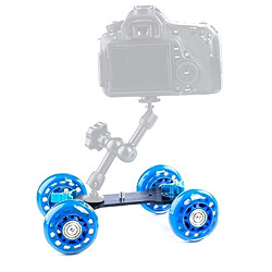 Wewoo Dolly appareil photo bleu pour reflex / caméscopes première génération caméra camion / table d'étage vidéo curseur piste chariot voiture 