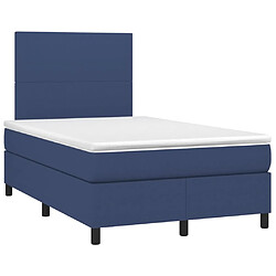 Avis Maison Chic Lit adulte- Lit + matelas + LED,Sommier à lattes de lit matelas et LED bleu 120x190 cm tissu -GKD94122