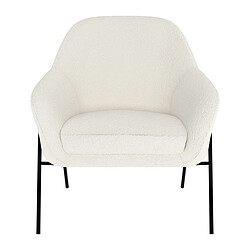 Acheter Rendez Vous Deco Fauteuil blanc Aubin effet laine bouclette