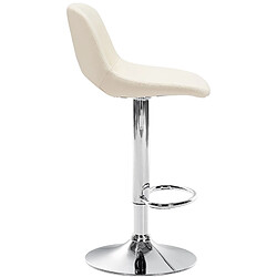 Decoshop26 Tabourets de bar chaises haute x2 avec repose-pieds en PVC crème piètement métallique chromé 10_0004063 pas cher