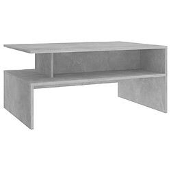 vidaXL Table basse Gris béton 90x60x42,5 cm Bois d'ingénierie