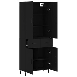 Avis vidaXL Buffet haut Noir 69,5x34x180 cm Bois d'ingénierie