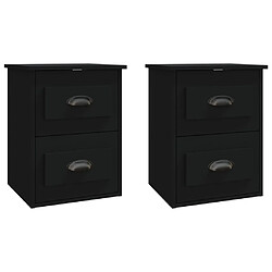 vidaXL Tables de chevet murales 2 pcs noir 41,5x36x53 cm