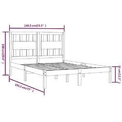 vidaXL Cadre de lit sans matelas bois massif pas cher