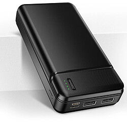 Batterie de Secours 20000mAh 2 Sorties USB 2.4A Compact et Léger Maxlife Noir