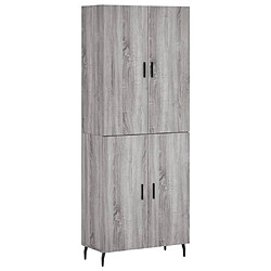 vidaXL Buffet haut Sonoma gris 69,5x34x180 cm Bois d'ingénierie