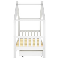 Acheter Maison Chic Lit d'Enfant Chambre - Cadre de lit pour enfant avec tiroirs blanc pin massif 90x200 cm -MN99842