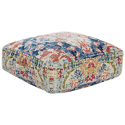 Beliani Pouf en coton multicolore 50 x 50 x 20 cm OUED