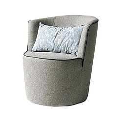 LE COMFORT SALON Fauteuil Enif tissu gris passepoil gris foncé 