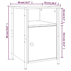 vidaXL Tables de chevet 2 pcs chêne fumé 40x42x60 cm bois d'ingénierie pas cher