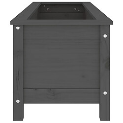 Maison Chic Jardinière,Lit surélevé de jardin - Bac à fleurs - pot de fleur gris 119,5x40x39 cm bois de pin massif -GKD81356 pas cher