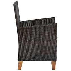 Acheter vidaXL Chaises d'extérieur et coussins lot de 2 Résine tressée Marron