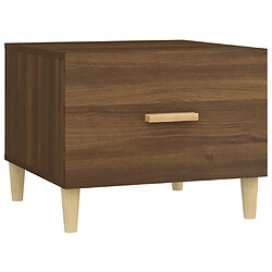 Maison Chic Table basse,Table Console Table d'appoint, Table pour salon Chêne marron 50x50x40 cm Bois d'ingénierie -MN46548