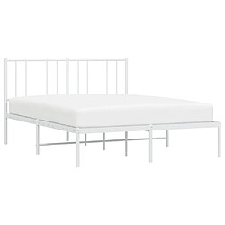 Avis Maison Chic Lit adulte - Cadre de lit métal avec tête de lit pour chambre blanc 135x190 cm -MN56475