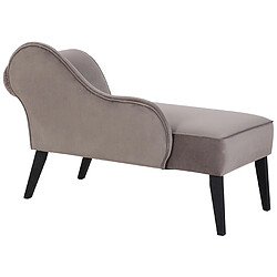 Acheter Beliani Mini chaise longue en velours taupe côté droit BIARRITZ