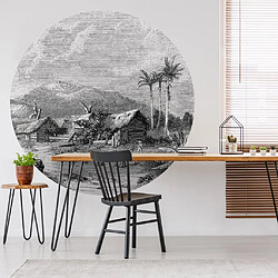 WallArt Papier peint cercle Landscape of Guadeloupe 190 cm