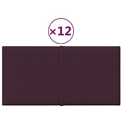 vidaXL Panneaux muraux 12 pcs Violet 30x15 cm Tissu 0,54 m²