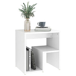 Maison Chic Table de chevet,Table de nuit,Table d'appoint pour salon Blanc 40x30x40 cm Aggloméré -MN98456 pas cher