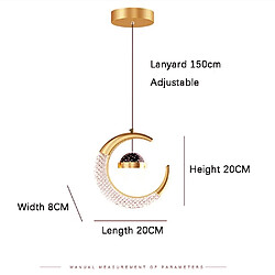 Universal Lustre de luxe LED en forme de ciel étoilé, réglable en hauteur, adapté aux chambres et aux couloirs