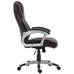 Decoshop26 Fauteuil de bureau sur roulettes pivotant réglable fonction basculement PVC marron et plastique 10_0002650