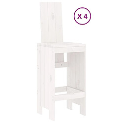 Avis Maison Chic Table de bar et chaises d'extérieur 5 pcs,Ensemble de bar de jardin pour relax blanc bois massif de pin -GKD297050