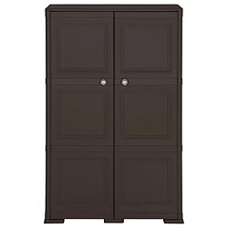 vidaXL Armoire en plastique 79x43x125 cm Design de bois Marron