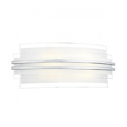 Luminaire Center Applique murale Sector blanc et verre opale 2 ampoules