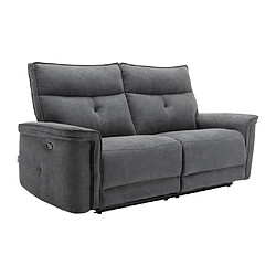 Avis Vente-Unique Canapé 3 places relax électrique en tissu anthracite BENJAMIN