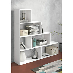 Pegane Etagère à échelle coloris blanc - Longueur 38-140 x profondeur 25 x hauteur 136 cm