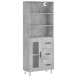 Maison Chic Buffet,Meuble de Rangement,commode pour salon,Cuisine Gris béton 69,5x34x180 cm Bois d'ingénierie -MN37089