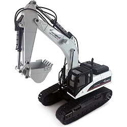 Excavateur Engin de Terrassement Full Metal 3 en 1 RC V4 1:14 2,4 GHZ Blanc