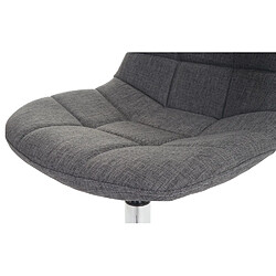 Acheter Decoshop26 Chaise de salle à manger pivotante design rétro en tissu gris clair pieds chromé 04_0002194